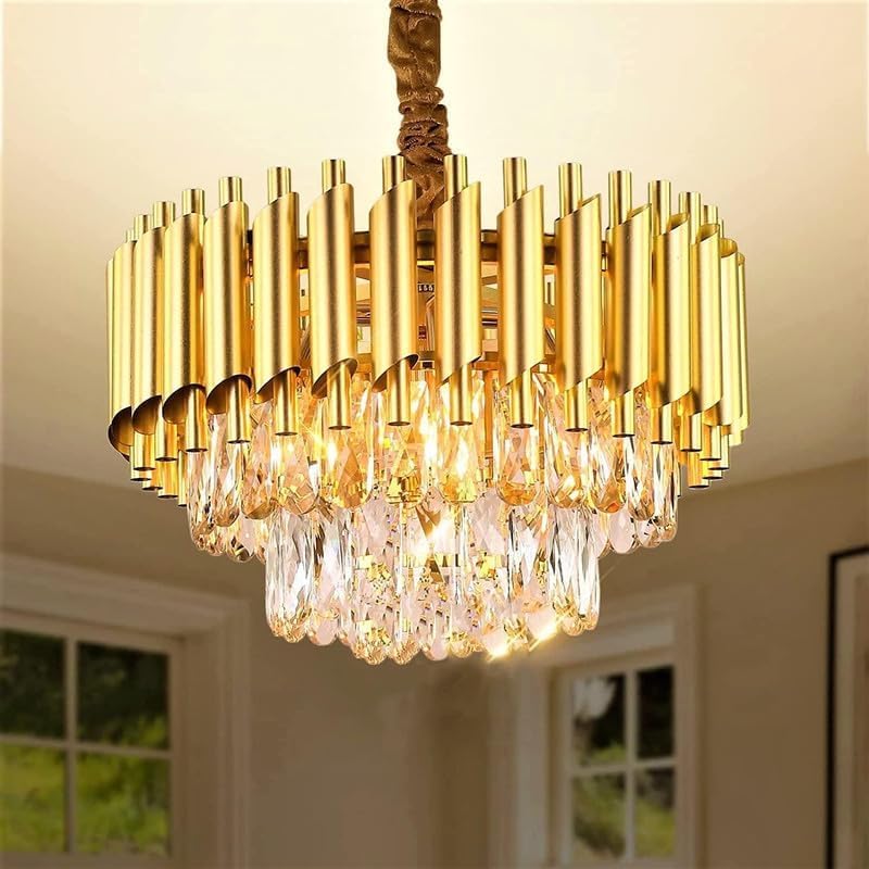 ADWAIT Modern K9 Crystal Gold Chandeliers Light